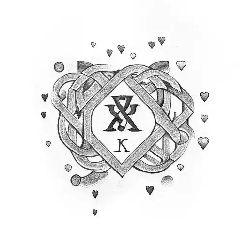 Interlocking Initials With A Heart Symbol