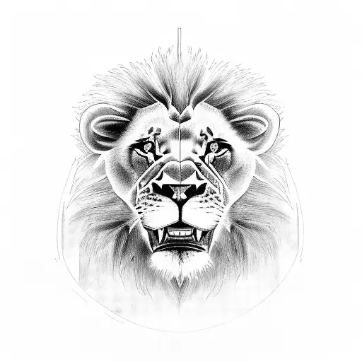 A Strong And Honest Lion Lifting A Truck With Its Teeth