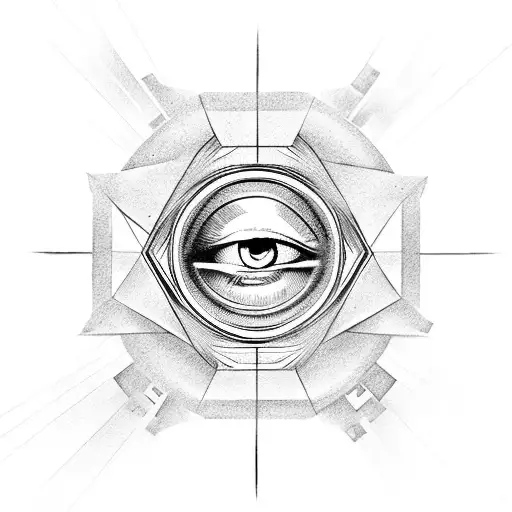 Eye Of Providence And Kind Of Cctv Like Camera Meaning Big Brother Is Watching You