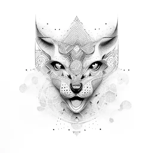 Abstract Representation Of Donnie Tomeka's Occupation Using Dotwork