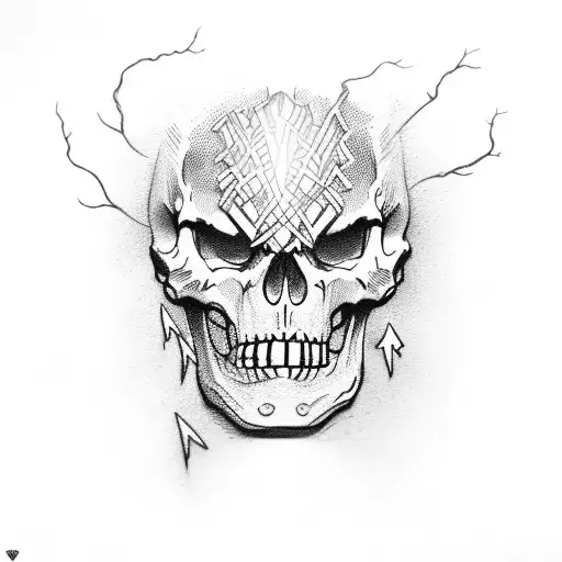 Skeleton Guard With Lightning Bolt