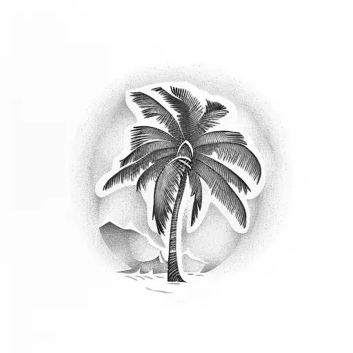 Palm Tree With Surfboard