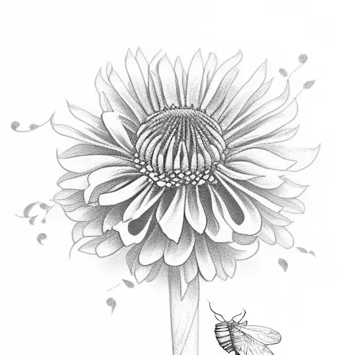 Moth With Chrysanthemum And Carnation's