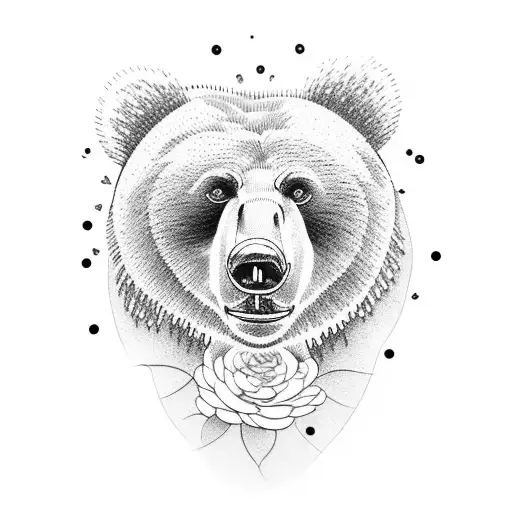 Bear With Flowers Background