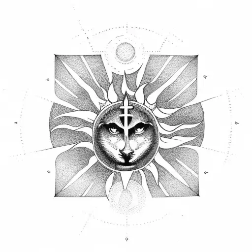 Khanda With Sun On Left And Moon On Right