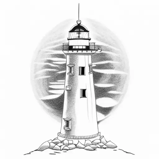 Lighthouse With Skull