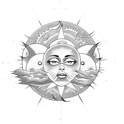 Sun And Moon With The Phrase Keep Moving Forward