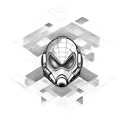 Spacman Grafitti With Geomatric Background