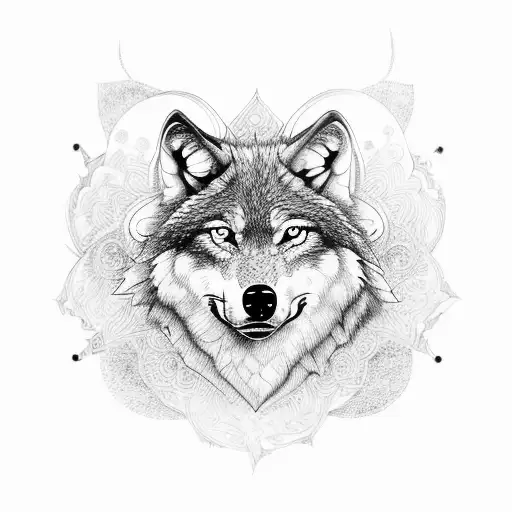 Wolf With Mandala