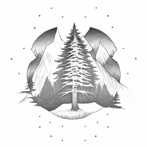 Cedar Tree With Redwood Tree With Oak Tree