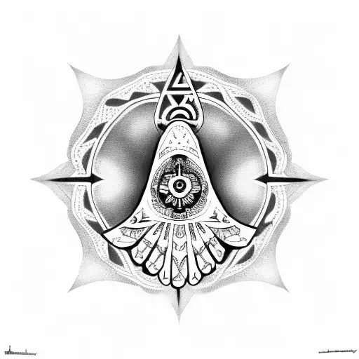 Hamsa Symbol With Star Of David