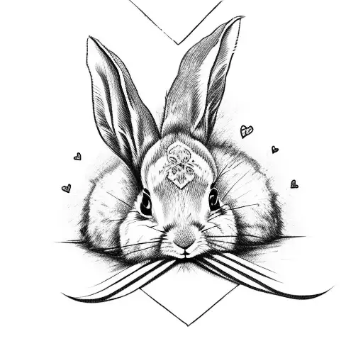 Zeynep's Name Entwined With A Love Letter And A Rabbit And Pineapple