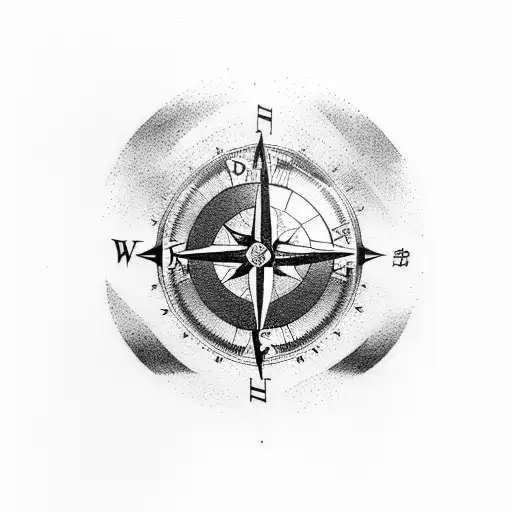 A Compass With Ski Tracks And A Surfboard Pointing Towards Hong Kong