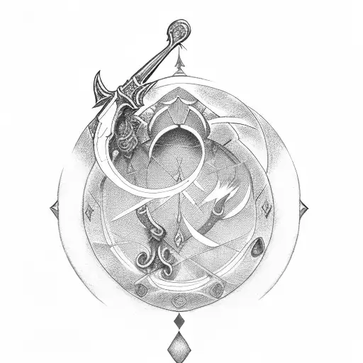 Three Swords With A Circle