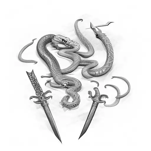 Sword With Wings And A Snake Around The Sword