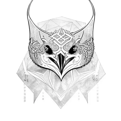 Full Body Raven With Nordic Runes