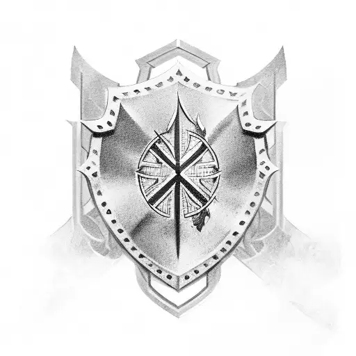 Shield Templar Cross And A Sword