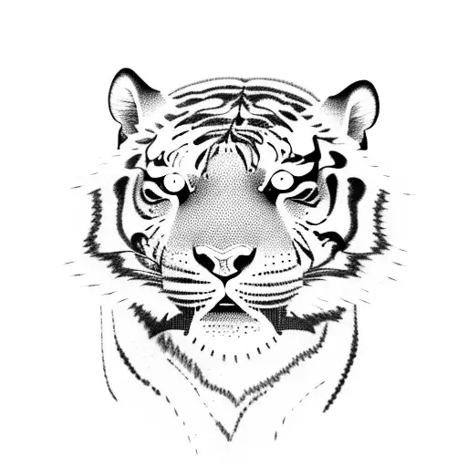 Whole Body Tiger With Nature Background