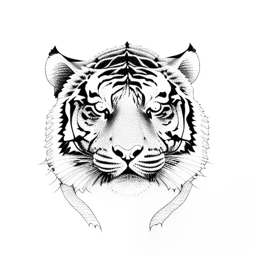 Tiger With Rose And Load Durga