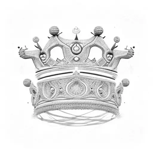 A Tribal-inspired Crown Made Of Intricate Dotwork