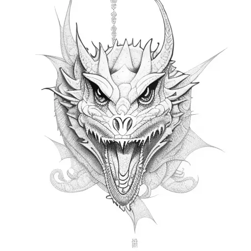 Compas Rose With Colors And Dragons