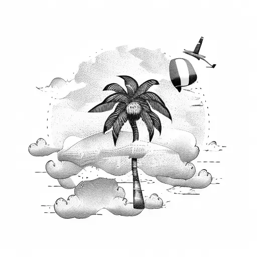 Airplane With Palm Trees