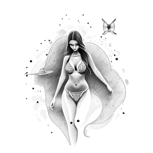 Girl In Bikini With Airplane