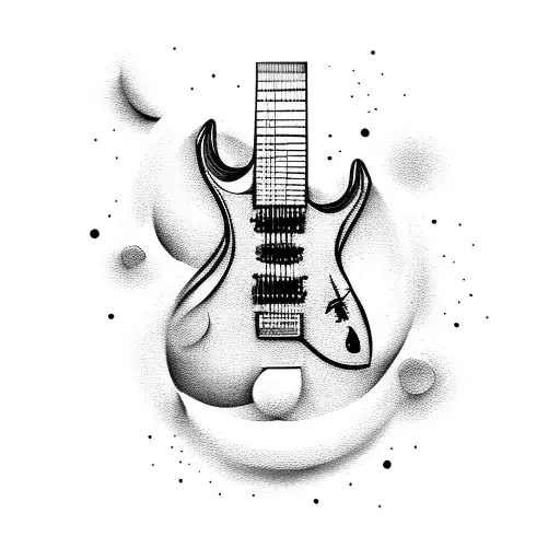 Electric Guitar With Moon
