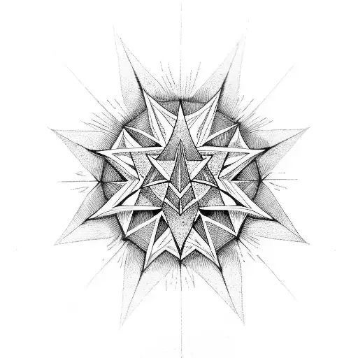 Sumerian Design Eight Pointed Star