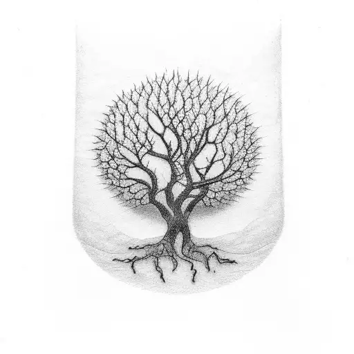 Letter K In The Shape Of A Tree In Black And White