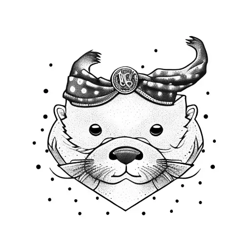 Otter With A Bandanna Being A Gangster