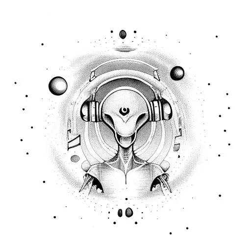 An Alien Vibing To Music In A Ufo