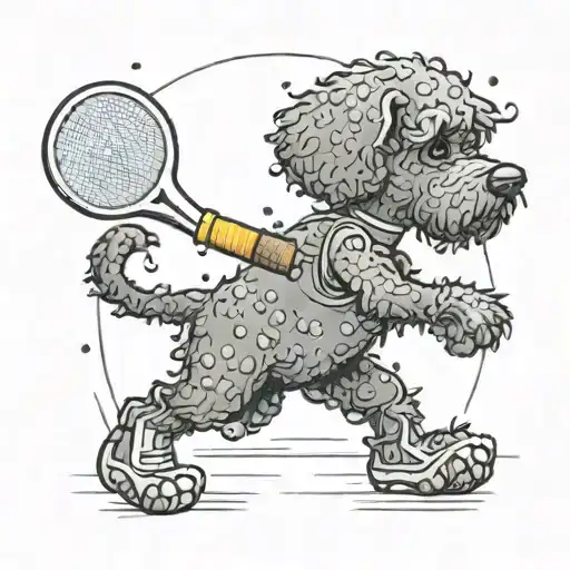 A Lagotto Romagnolo Playing Pickleball With A Disney Character