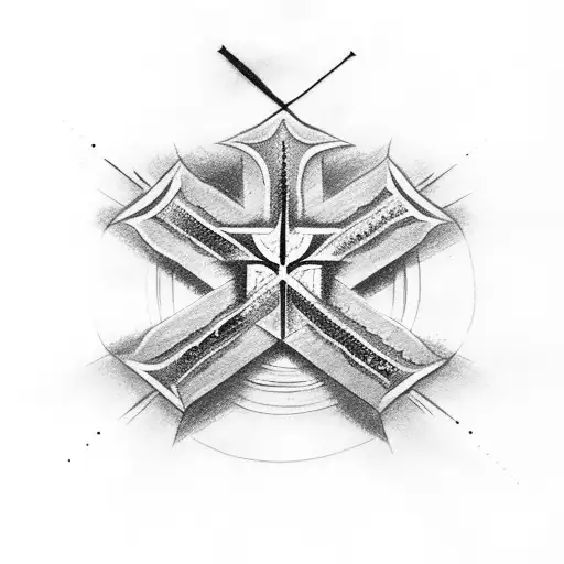 A Christian Cross With Three Stars Around It