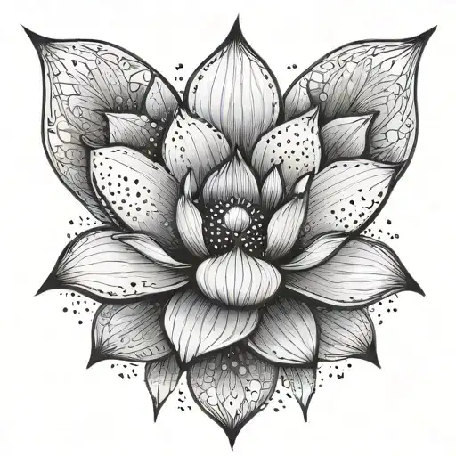 Lotus Flower Large Black With The Word Family