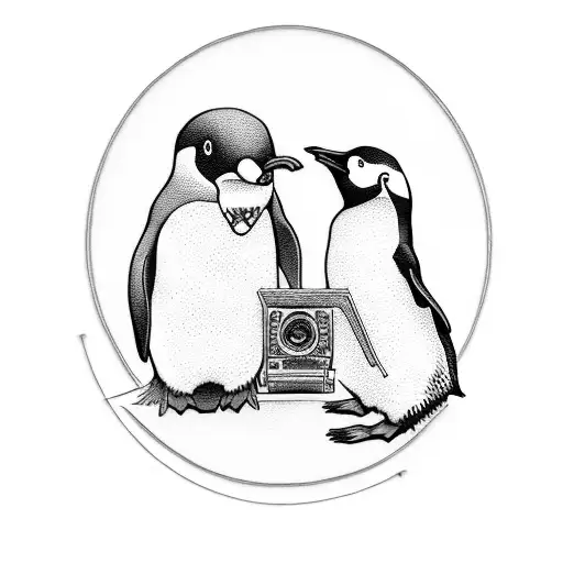 Penguin Enjoying Music