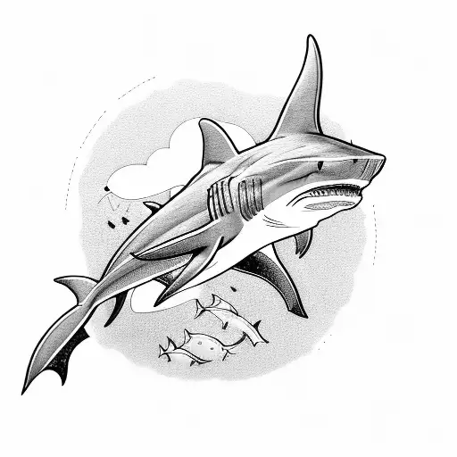 Shark Riding A Skateboard