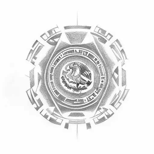 Mix Of Cercle Proudhon And Mexican Flag Logo