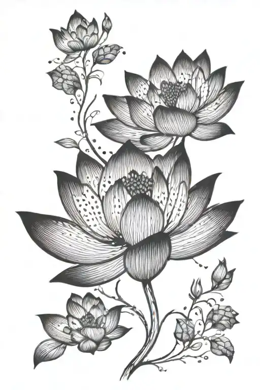 A Lotus Flower With Each Petal Representing A Family Member