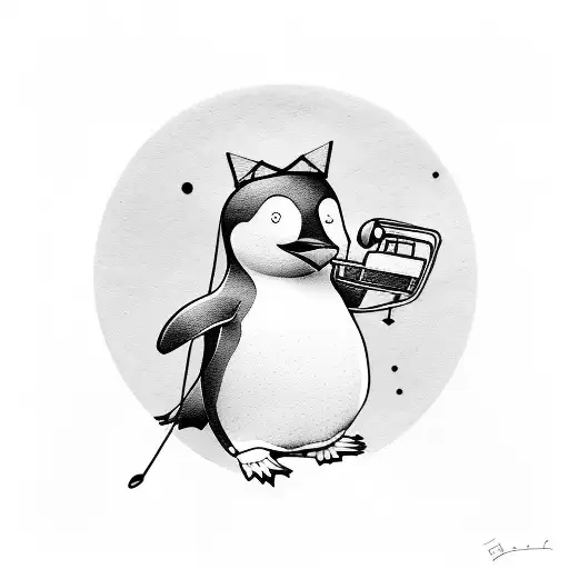 Penguin Enjoying Music