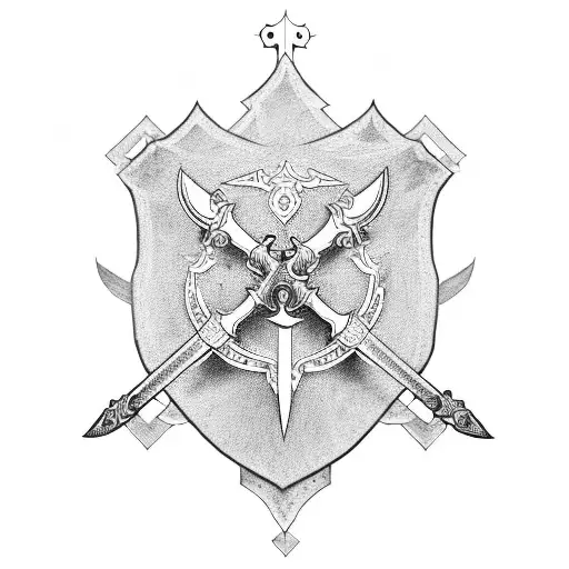 Cross With Sword And Shield