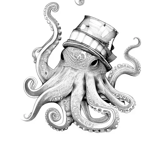 Funky Octopus With Top Hat