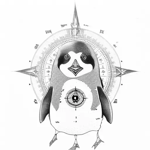 Penguin With Compass