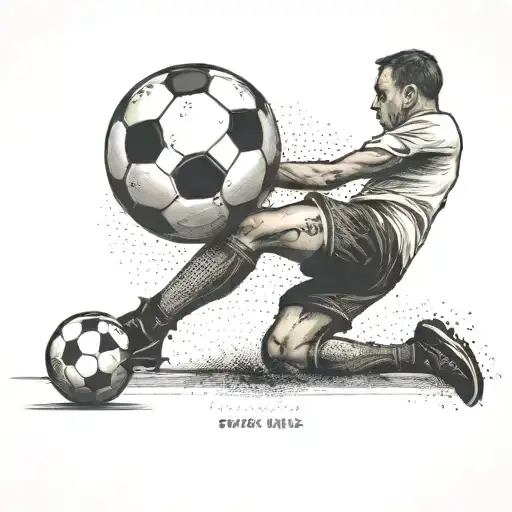 A Soccer Player Kicking A Ball With The Quote 'Success Comes From Trying And Failing First'