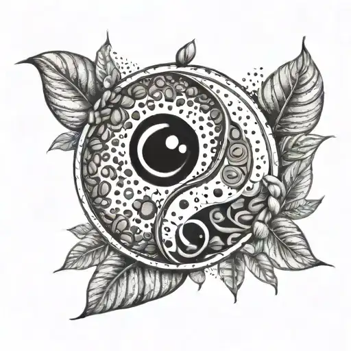 Coffee Beans Incorperated In The Yin Yang Symbol