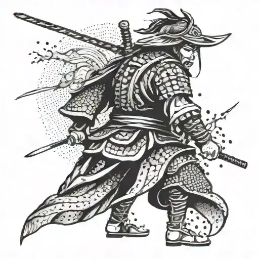 Japanese Samurai Warrior Embodying Determination And Resilience