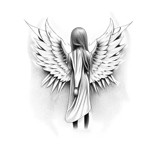 Emo Angel With Detailed Wings