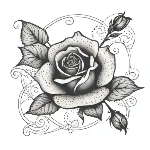 A Delicate Design Of A Rose Intertwined With A Quote From A Shakespearean Play