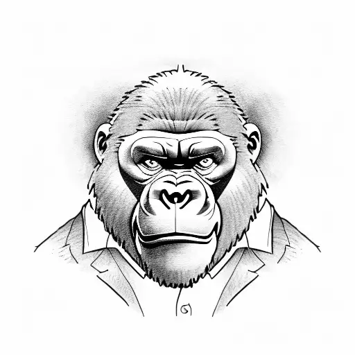 Gorilla In Simpsons Style