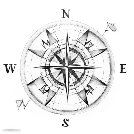 Compass With Watercolor